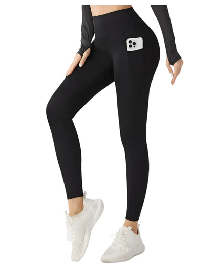 Misharen High-Waist Yoga Pocket Leggings for Women | Gym Pants | Workout & Sportswear | Stretchy | No Camel Toes, and Seamless Activewear | ملابس رياضية للنساء | بنطلون نسائي