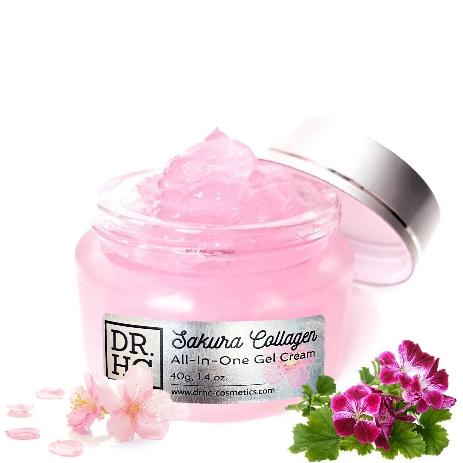 Crema en gel todo en uno con colágeno DR.HC Sakura (25~40 g, 0,9~1,4 oz) (Apoyo del colágeno, reafirmante de la piel, iluminador, anticicatrices...)