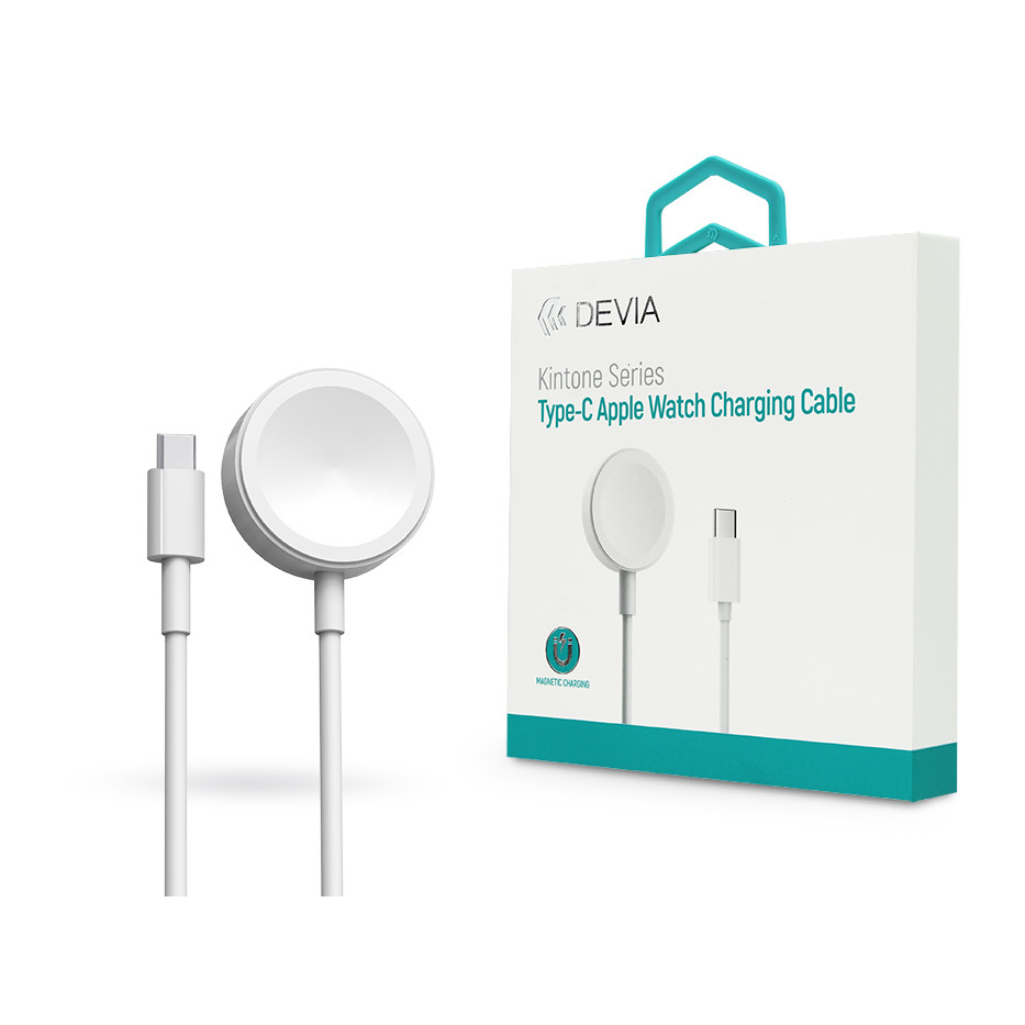 Devia Magneses Töltőkábel Apple Watch órához + USB Type-C kábel - Devia Smart Series Type-C Apple Watch Cable de carga - fehér (ST381973)