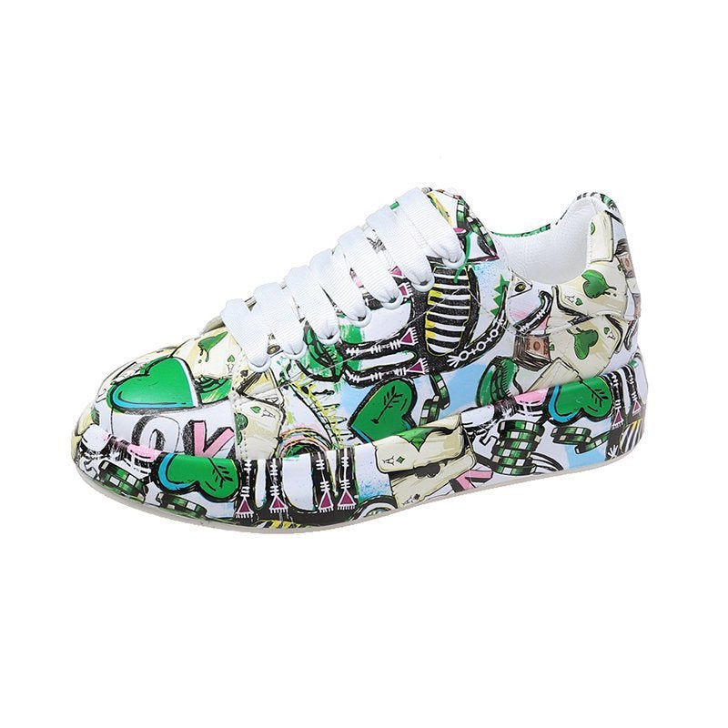 Zapatos casuales de plataforma de moda para mujer, zapatillas pintadas