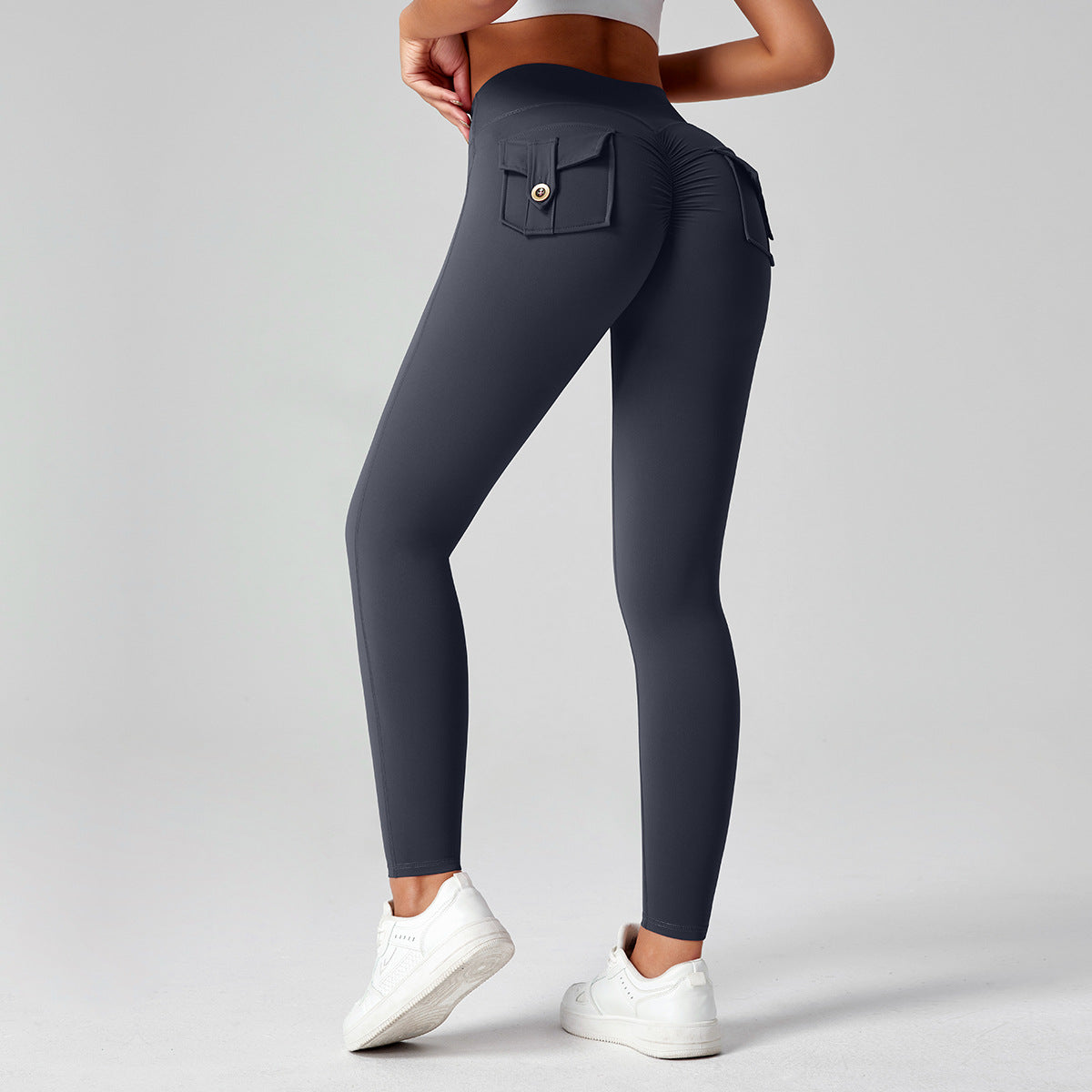Pantalones de yoga para mujer, de cintura alta, elásticos y ajustados, que realzan los glúteos.