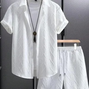 Men's Short-sleeved Shirt Shorts Sports Casual Two-piece Suit