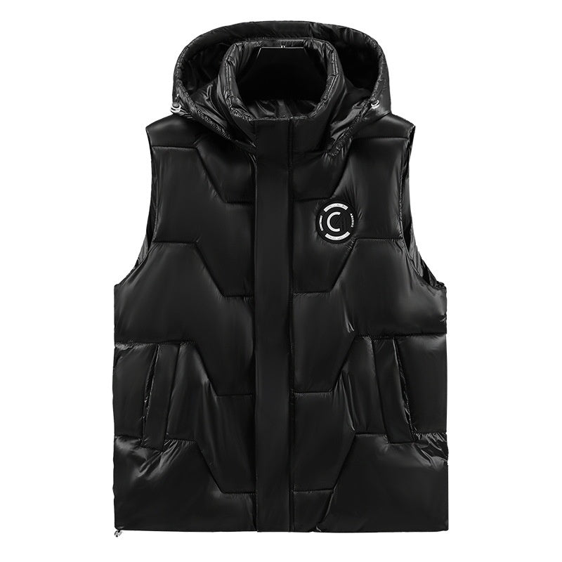 Chaleco informal holgado y cálido de felpa para hombre