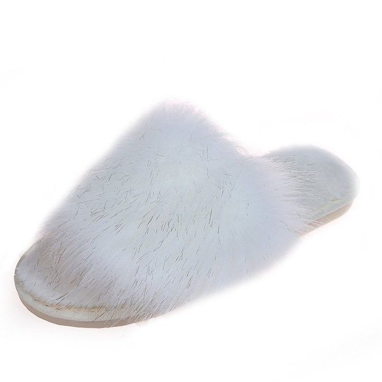 Pantuflas de lana de color liso de gamuza para otoño e invierno.