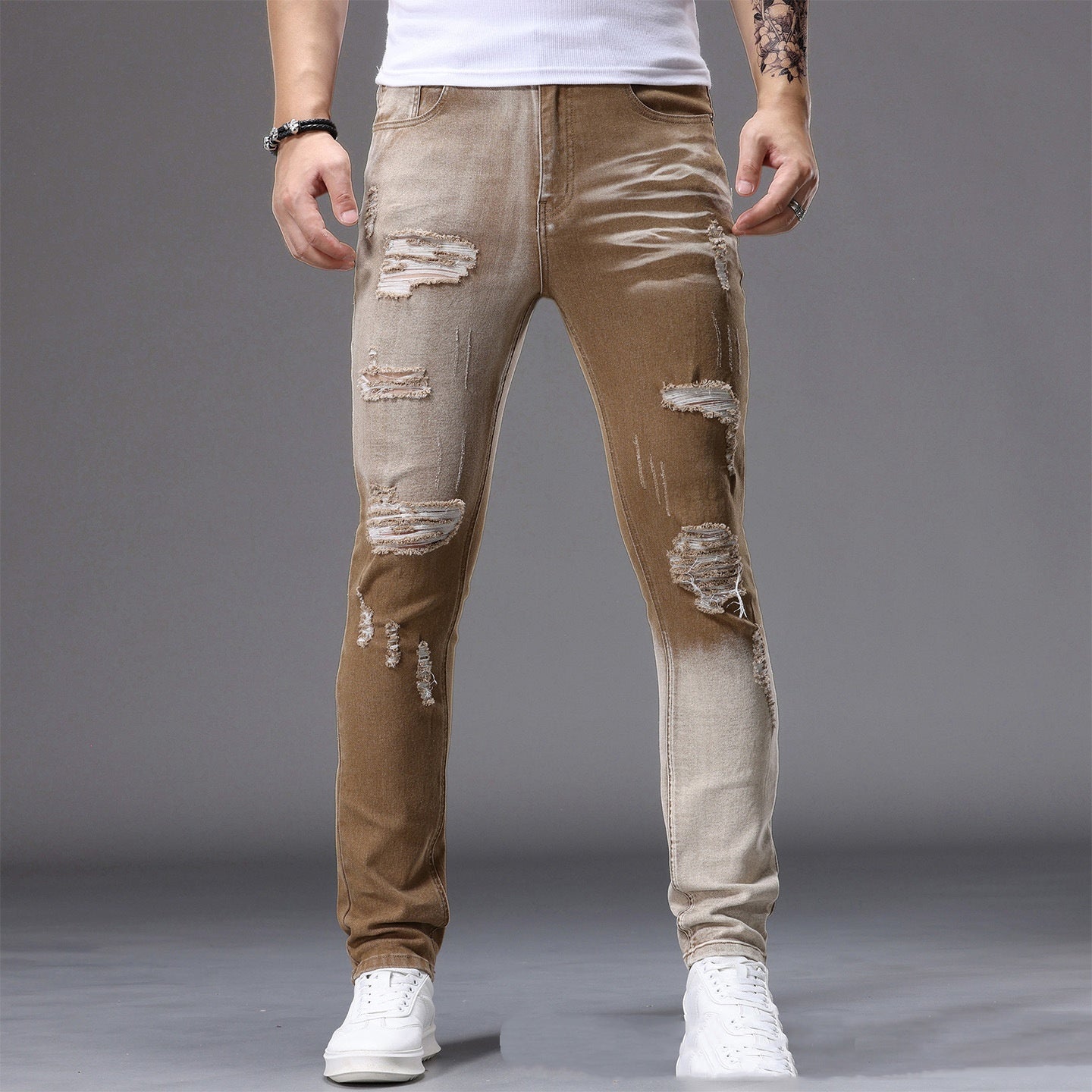 Popular Colorful Slim-fit Jeans From Europe And The US