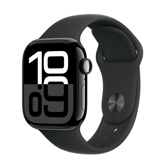 Watch Apple Watch Series 10 GPS 42mm Jet Black Aluminium Case with Sport Band M/L - Black (APPLE-MWWF3QH)