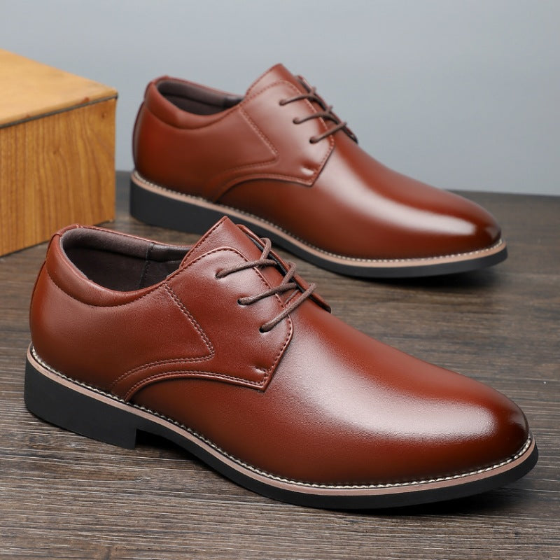 Zapatos formales de negocios de talla grande de cuero negro para hombre