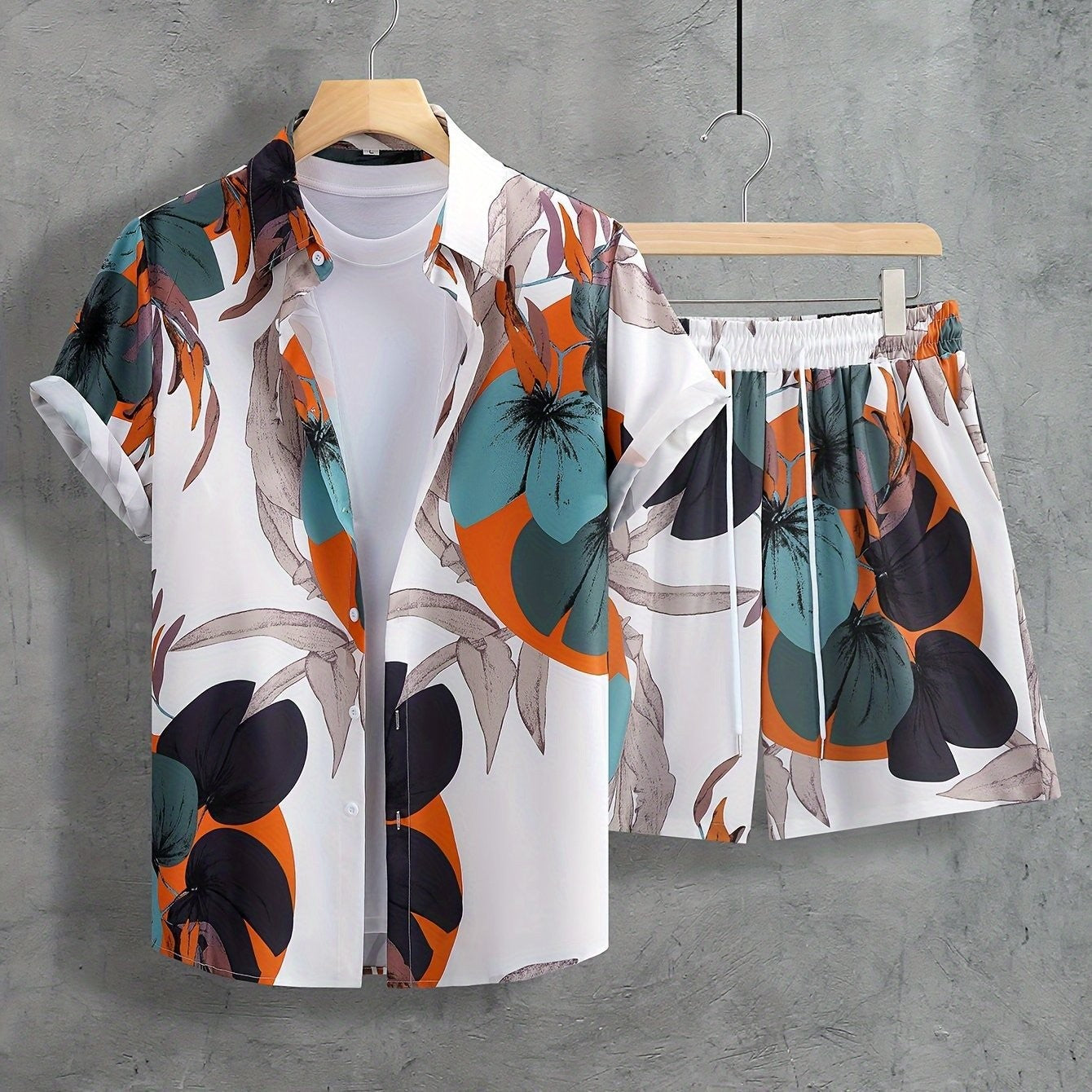 Summer Men's Hawaiian Shirt Seaside Beach Vacation Style