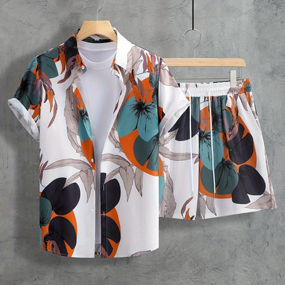 Summer Men's Hawaiian Shirt Seaside Beach Vacation Style