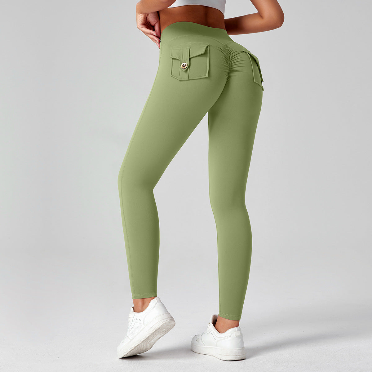 Pantalones de yoga para mujer, de cintura alta, elásticos y ajustados, que realzan los glúteos.