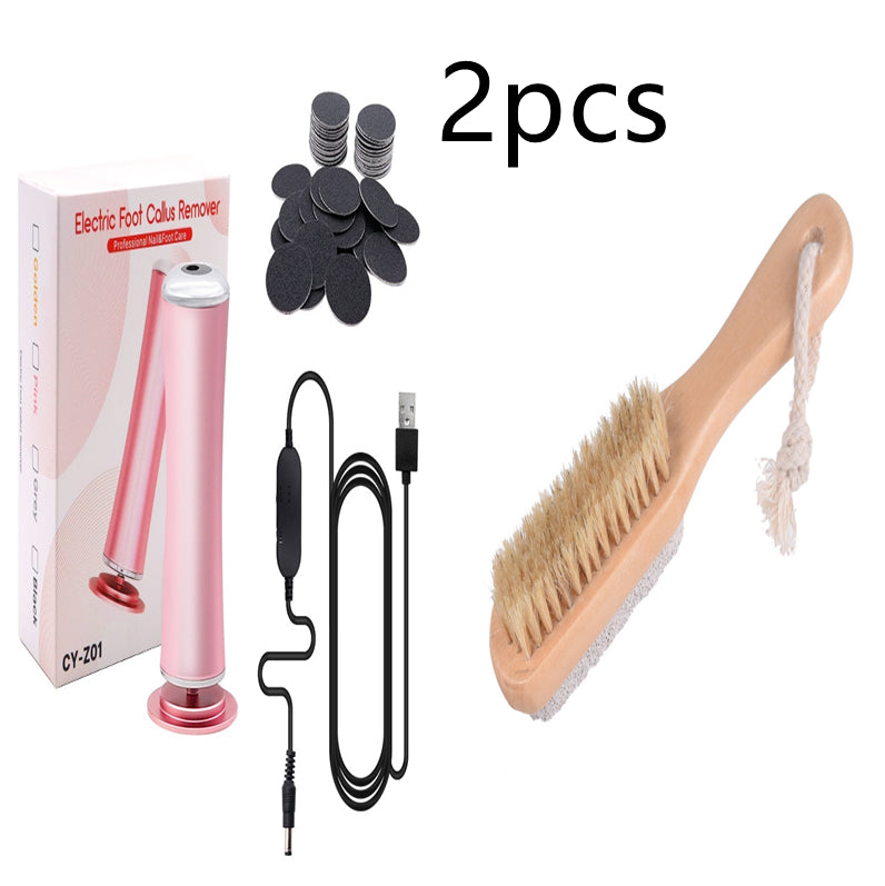 Removedor eléctrico de callos para pies, lima para talones, piel muerta, herramienta de pedicura, pulidor electrónico de pies y papel de lija de repuesto.