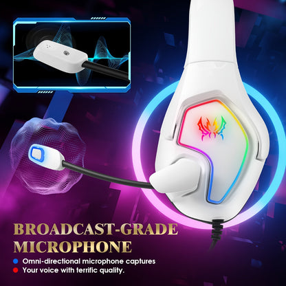 NNETM Stereo Gaming Headset for PS4 PS5 Xbox RGB 7.1