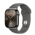 Apple Watch S10 Cellular 42mm titántok, kőszürke sportszíj M/L (APPLE-MWXE3QH)