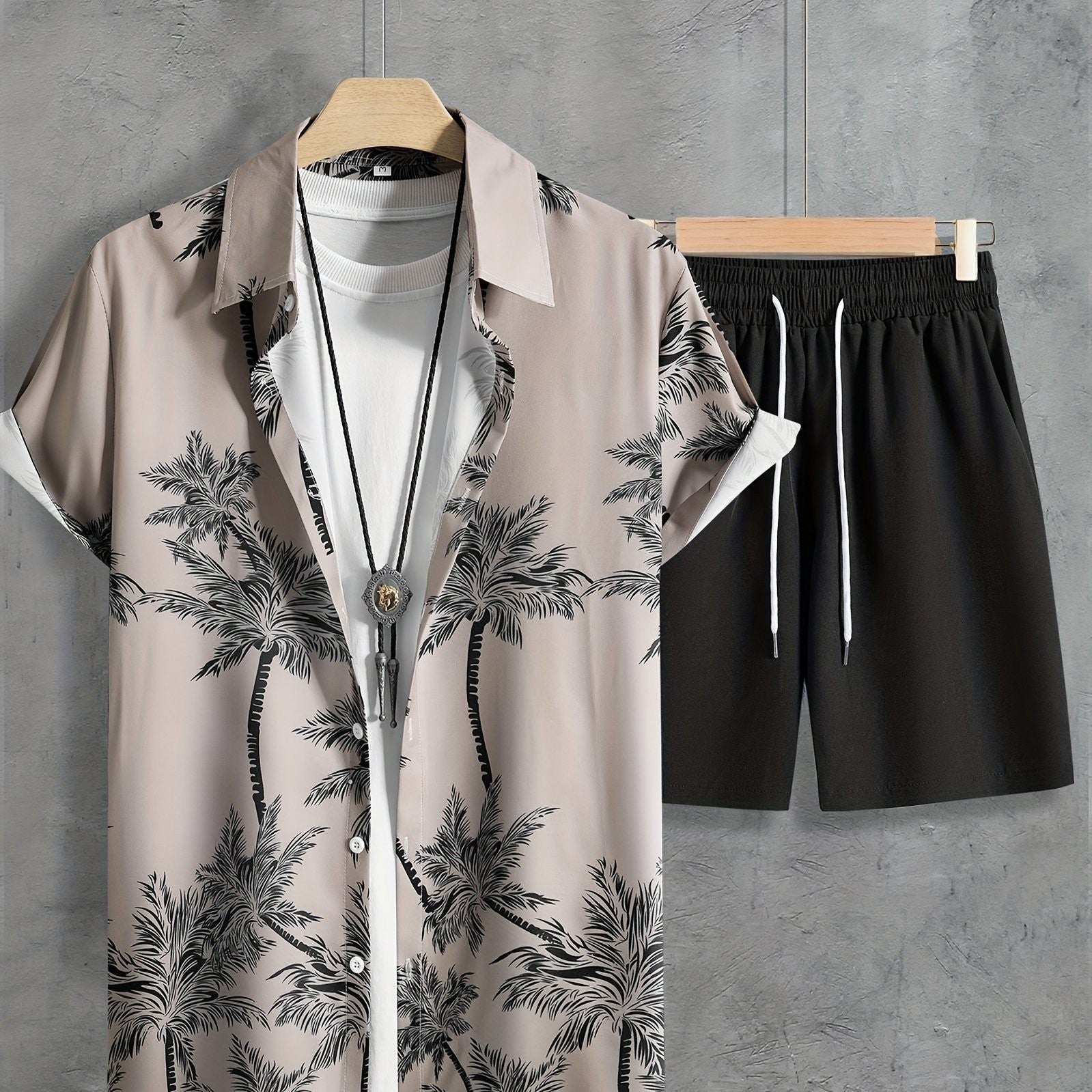 Summer Men's Hawaiian Shirt Seaside Beach Vacation Style