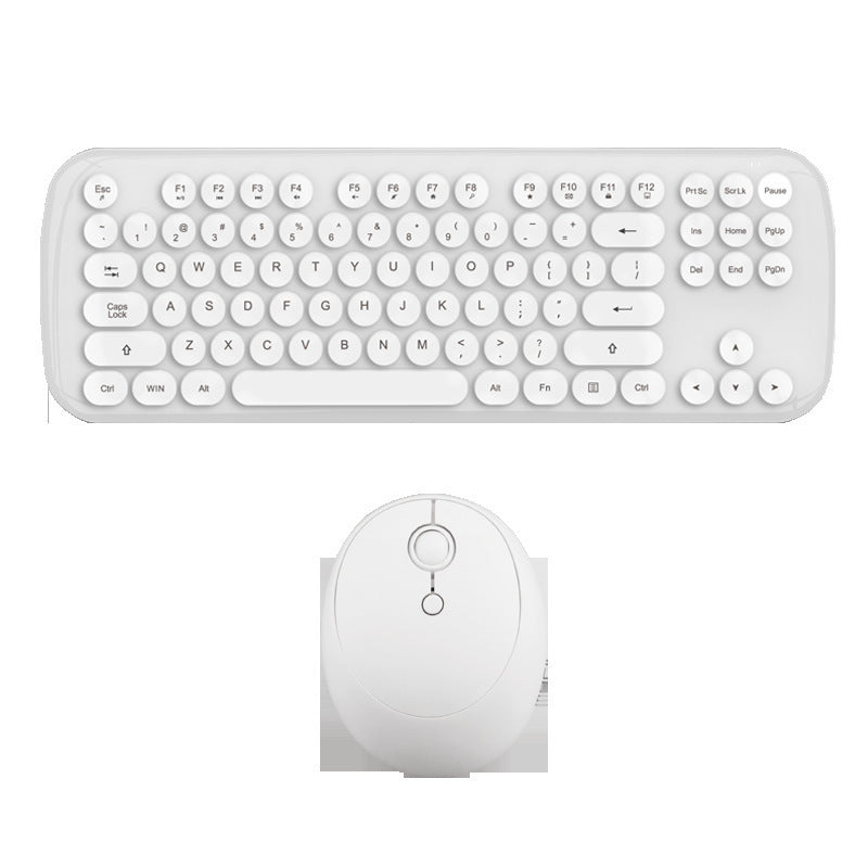 Conjunto de teclado y ratón inalámbricos para niñas, color retro