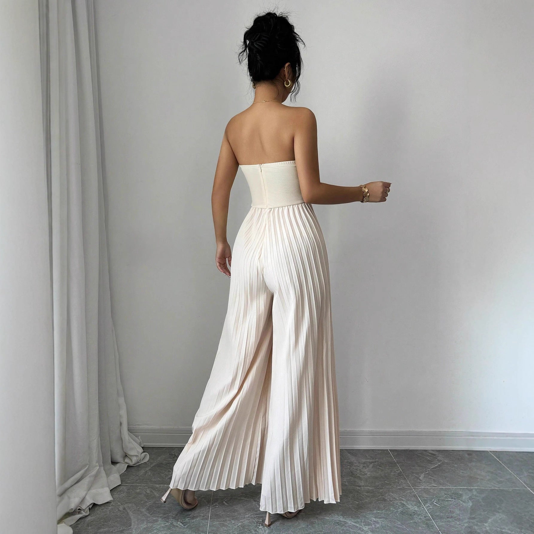 Top de tubo de color liso para mujer con diseño que se ajusta a la cintura