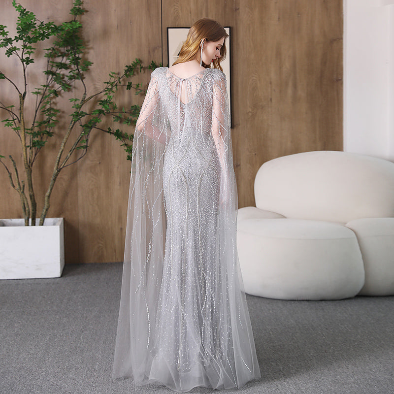 Vestido de noche para banquete, adelgazante, cola de pez, vestido de noche para anfitrión