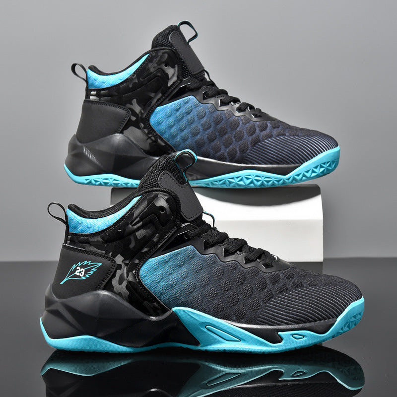 Zapatillas transpirables de malla degradada de caña media para hombre