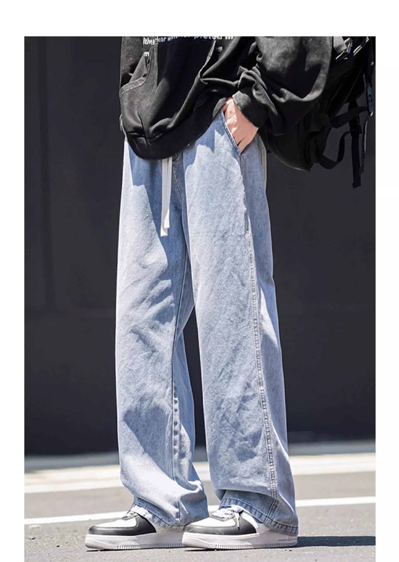 Straight-leg Relaxed-fit American-style Mens Jeans