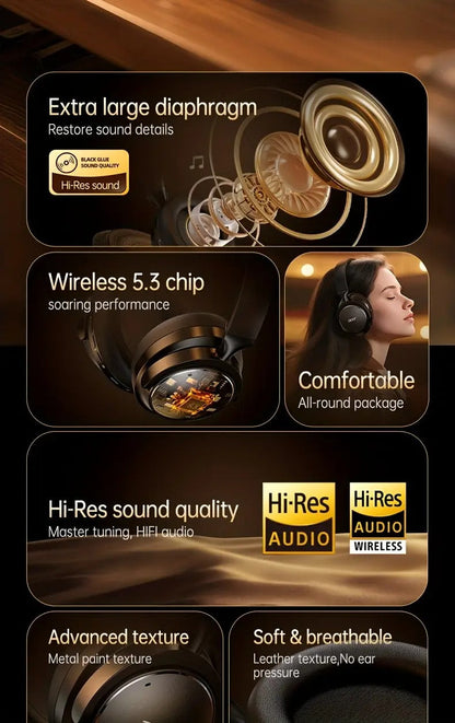 NNETM Wireless Over-Ear Headphones with Noise Cancelling