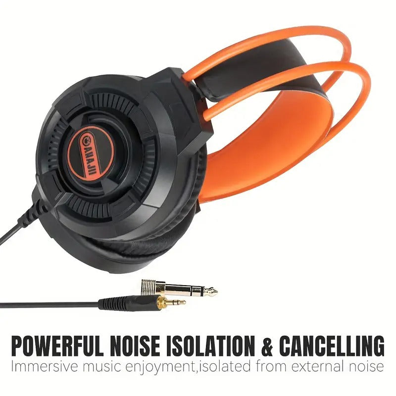Auriculares de monitor de estudio NNETM con diseño cerrado en naranja y negro