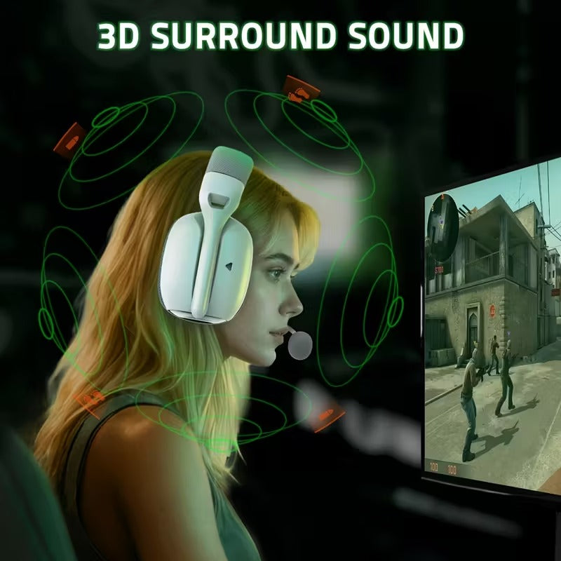 Auriculares inalámbricos supraaurales para juegos NNETM con micrófono dual