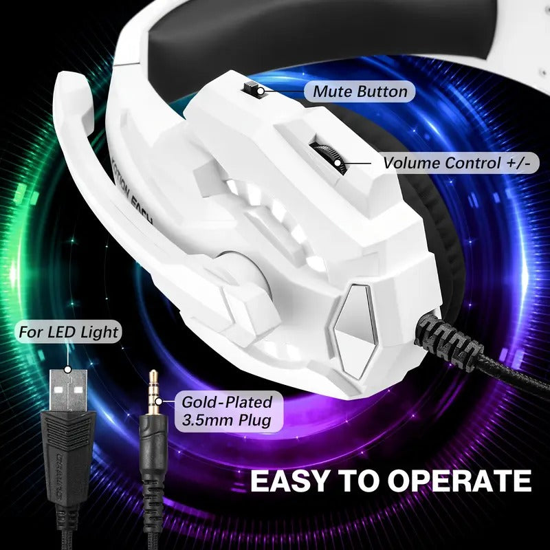 NNETM Pro Gaming Headset with LED Light and Microphone