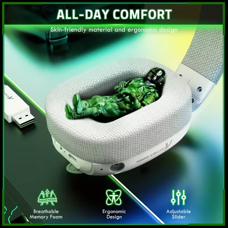 Auriculares inalámbricos supraaurales para juegos NNETM con micrófono dual