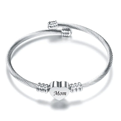 Stainless Steel Braided Mother’s Day Bracelets for Mom
