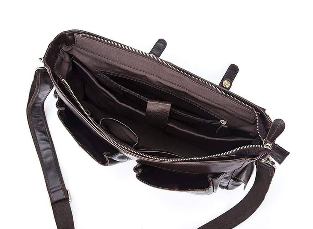 Bolso tipo maletín para mensajero postal, color marrón