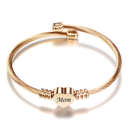 Stainless Steel Braided Mother’s Day Bracelets for Mom