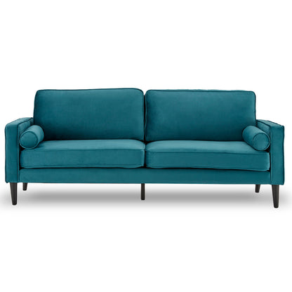 NNEDPE Sarantino Faux Velvet Sofa Bed Couch Furniture Lounge Suite Seat Blue