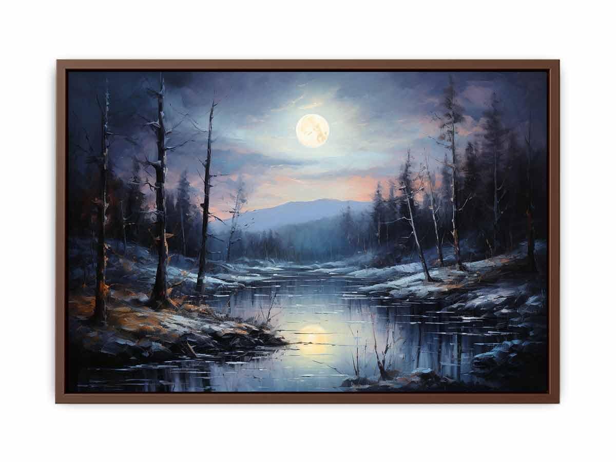 Pintura de paisaje a la luz de la luna para dormitorio.