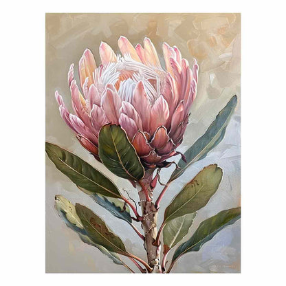 Protea Flowers painting Canvas Art Print