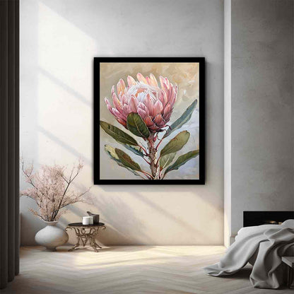 Protea Flowers painting Canvas Art Print