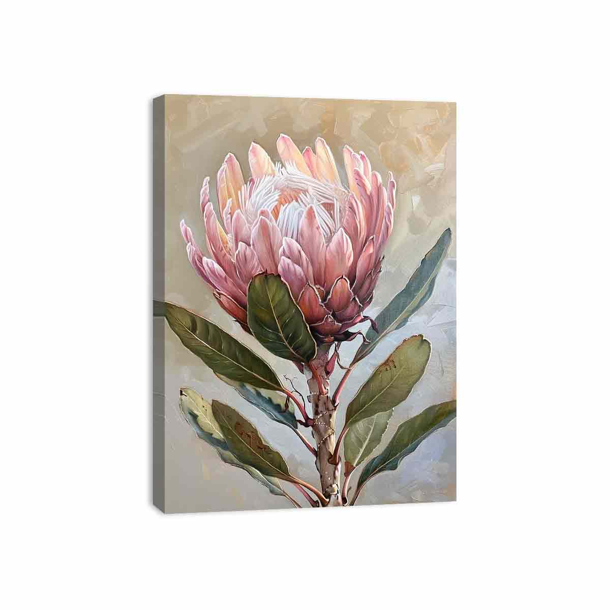Protea Flowers painting Canvas Art Print