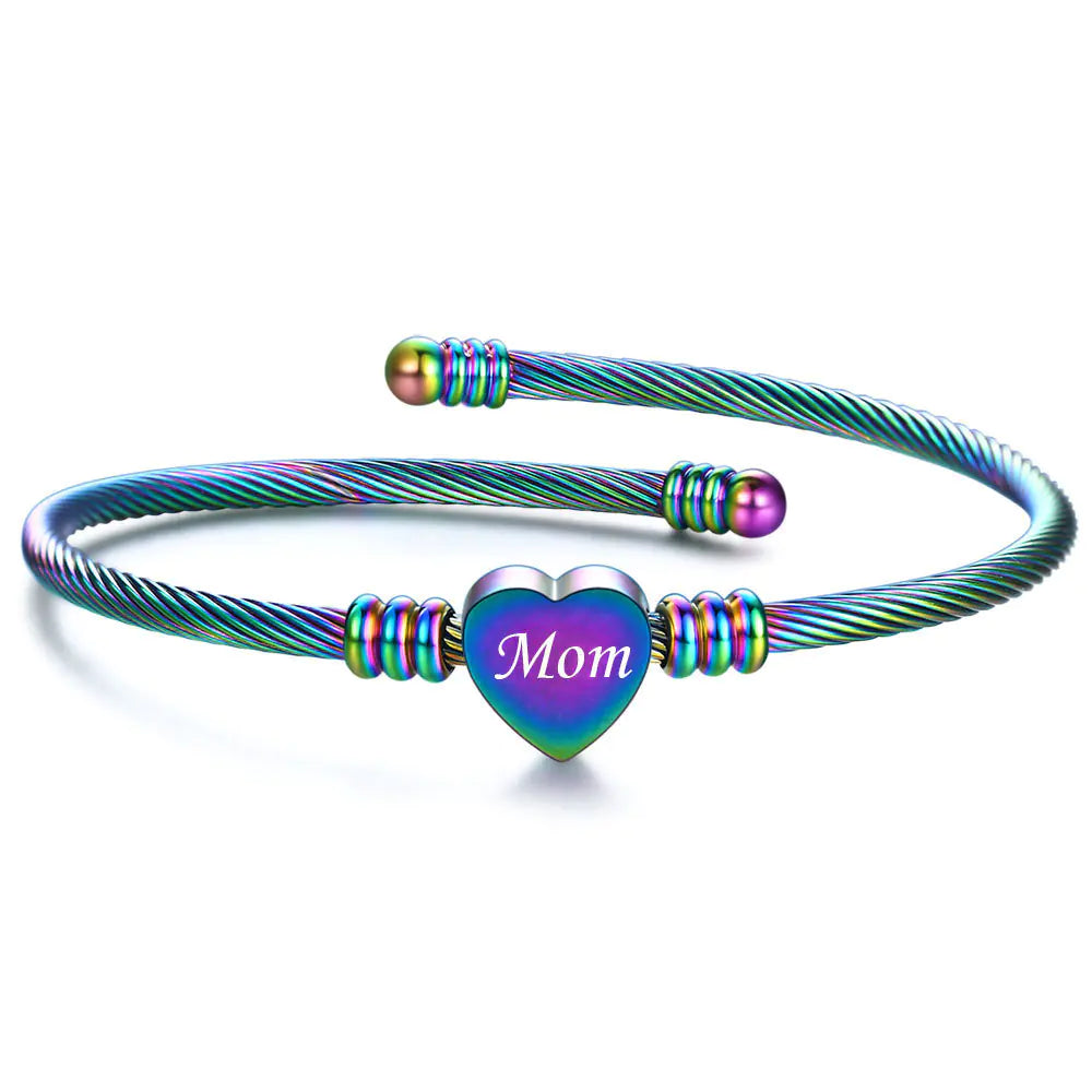 Pulseras trenzadas de acero inoxidable para el Día de la Madre para mamá